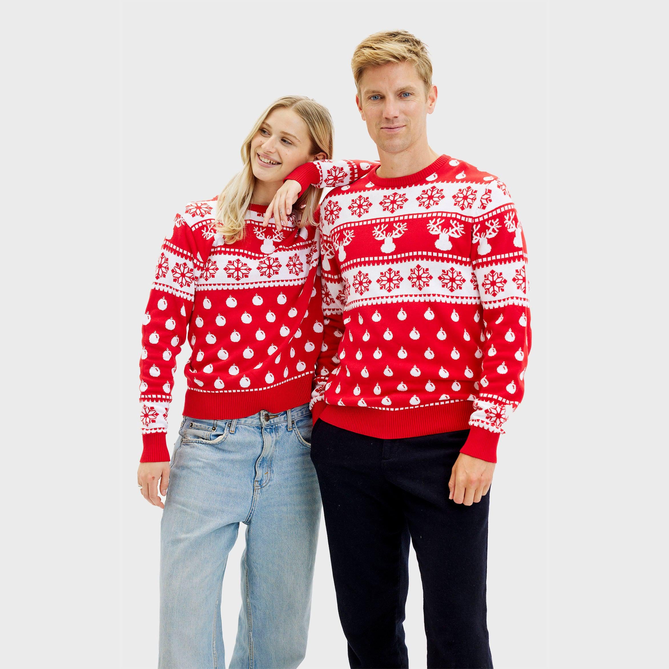 Der Klassische Weihnachtspullover Rot - Damen.